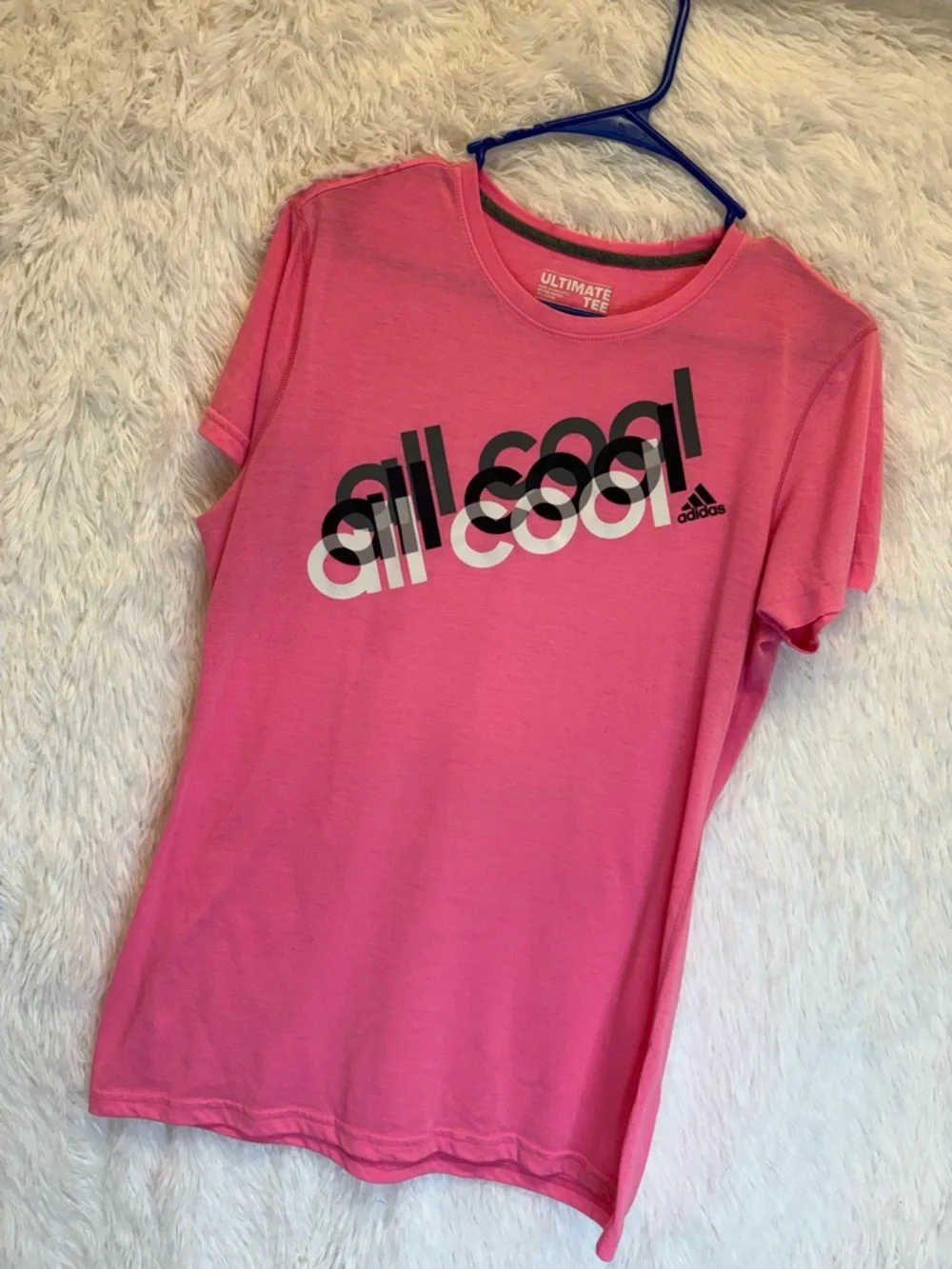adidas “All Cool” BubbleGum Pink Graphic Tee | Size Large 💗🎀✨ - Picture 4 of 17